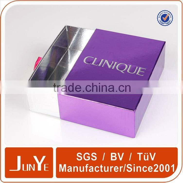 creative cosmetic packaging silver logo stamping design drawer box