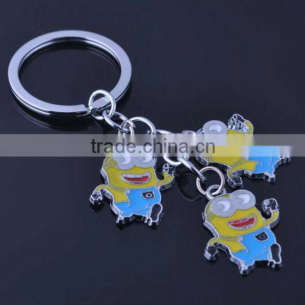 The new cartoon characters despicable me laser printing metal lover keychain