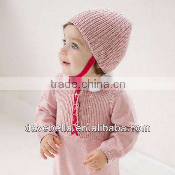 DB232 dave bella autumn winter baby hat earflat caps newborn hat