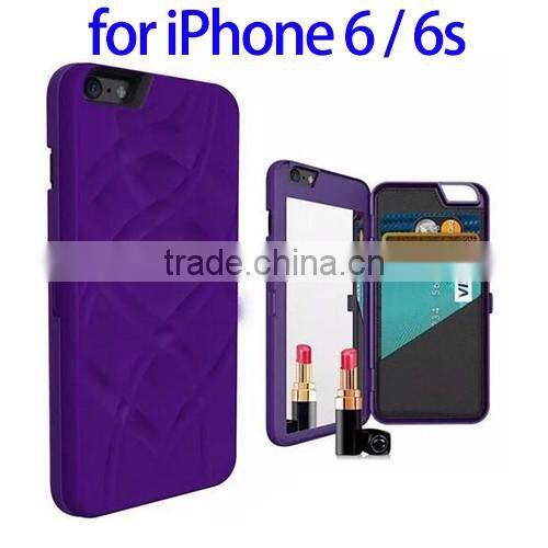 Factory Price Multifunctional Flip Wallet Case for iPhone 6s, Cover for iPhone 6 with Mirror with Card Slot
