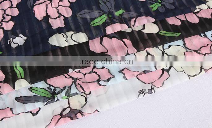 100D polyester printing chiffon fabric for dress and scarves