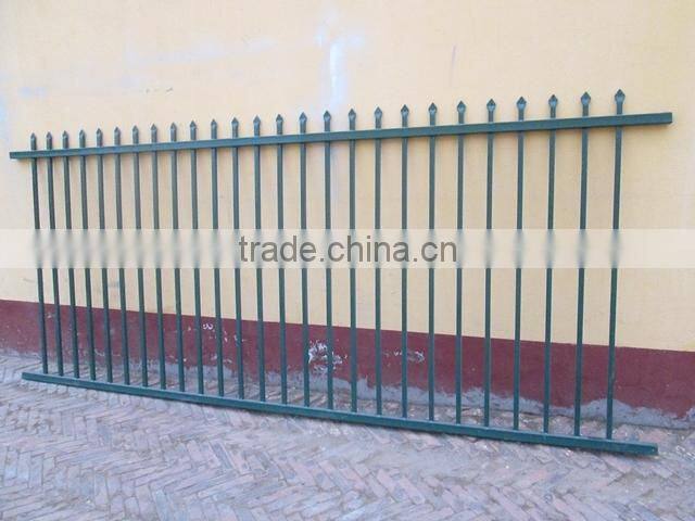 Ornamental iron palisade fence