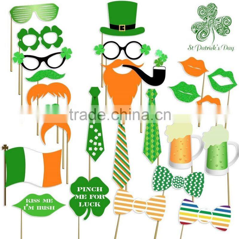 St Patrick's Photo Booth Props , Attached, No DIY Required, Party Decorations Photo Booth Props Irish Day Mustaches