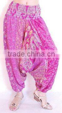 2103 Vintage Silk Saree Aladdin Pants baggy trousers for women sari Pantalon Trouser