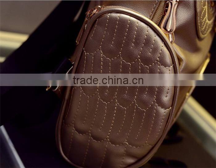 Owl Shape pu leather school backpack high class girls travel school bags