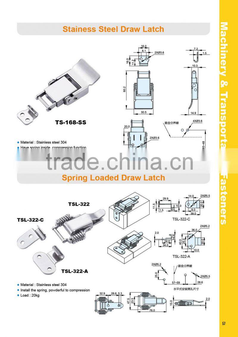TS-168-SS Public telephones Industrial Machinery stainless steel oval toggle latch