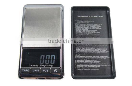 500g 0.01g Pocket Jewelry Digital Scale with Tray