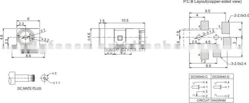 1/4 phone jack DC00940