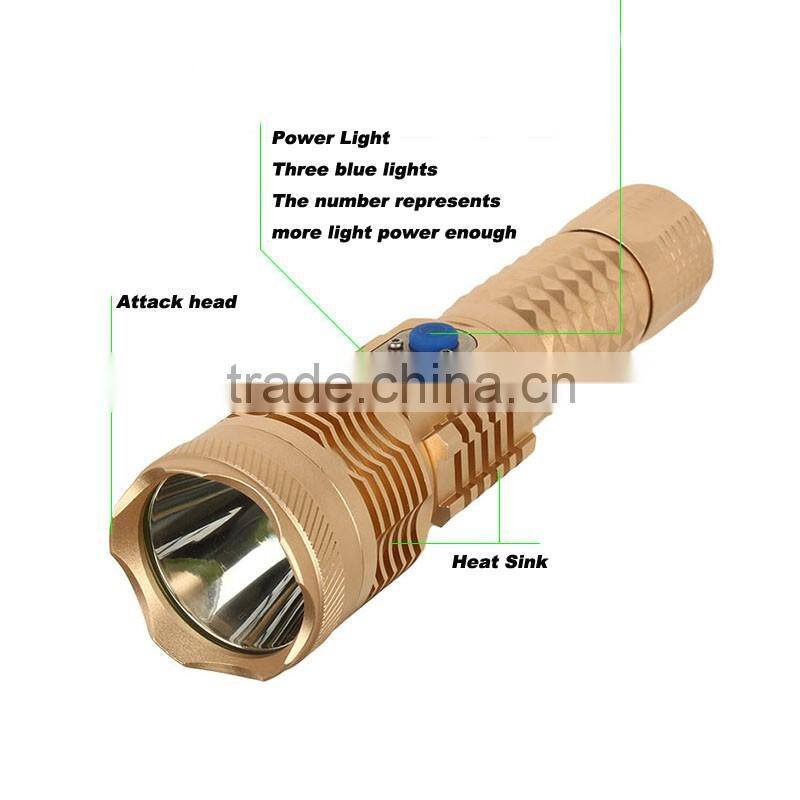 2015 Aluminum Material Strong Light High Powe USB Rechargeable 3.7V Flashlight