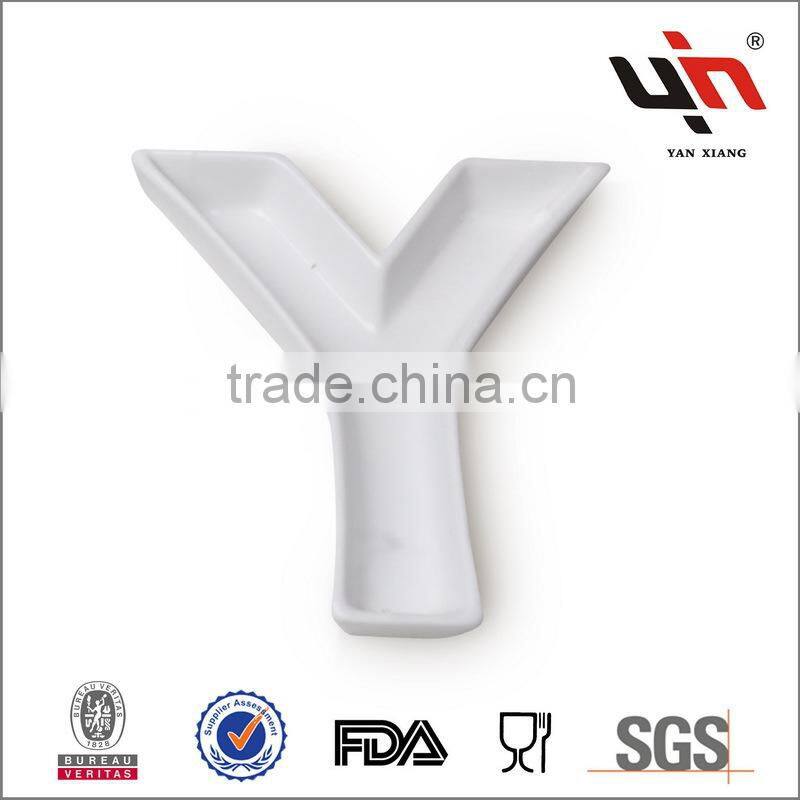 Ceramic Letter Dish Y