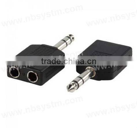 6.35mm stereo plug to 2x 6.35mm stereo, mono jack adapter