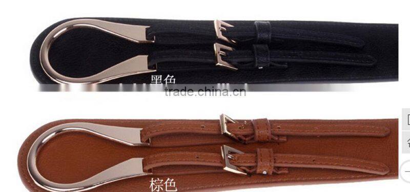 korea style fashion ladies and women lichee pattern super wide leather waist belt for dress and down coat