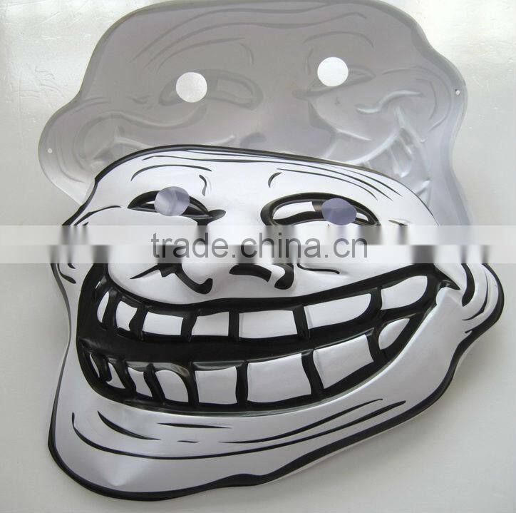 Black and White Custom Made Embossed Plastic PVC Halloween Face Mask for Wholesale