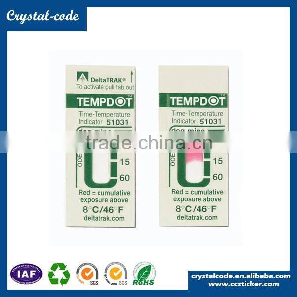 fast delivery customized time dependent color changing sticker in different temperature