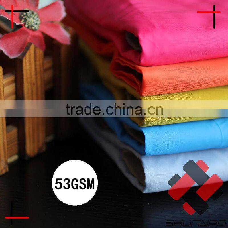 wholesale 190T Polyester taffeta 53gsm good quality cheap lining fabric