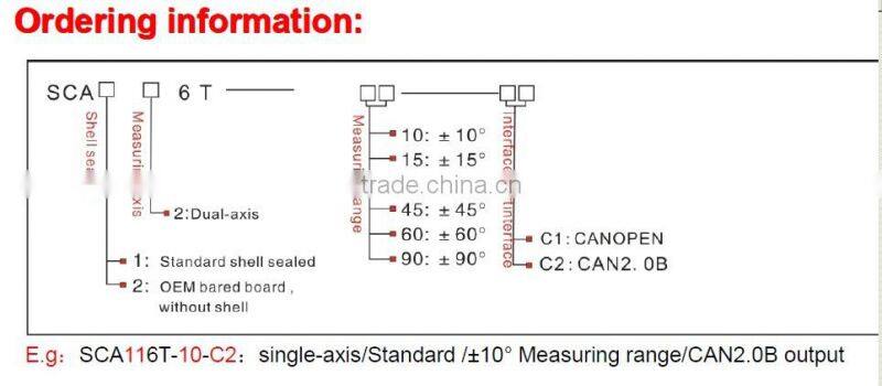 SCA116T Fast Response Single-Axes CAN BUS Type Inclinometer One Axes Tilt Sensor With CAN2.0 Output, Max Range +/-180deg