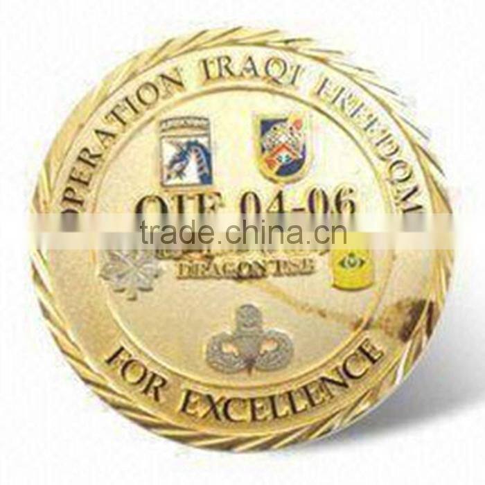 Custom 3D Gold Challenge Coins, Antique Challenge coins