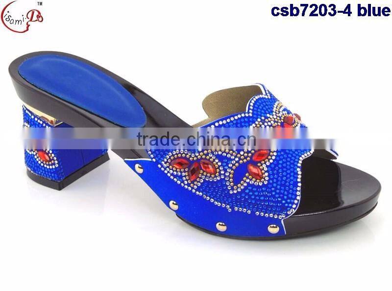 csb7203 black red yelllow blue shining material women shoes for party evening Italy shoes matching purse fashion single shoes