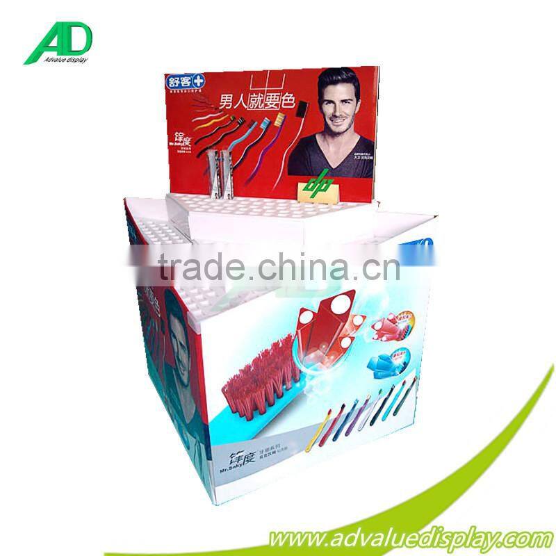 Factory OEM CUSTOM Cardboard Pallet Display free standing rack for Toothbrush toothpaste POP Sales