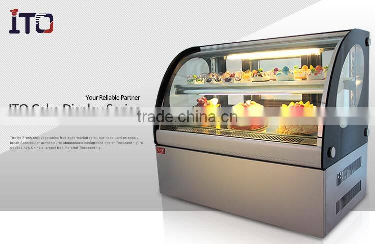 RI-900 Curved Glass Cake Display Refrigerator Bakery Showcase