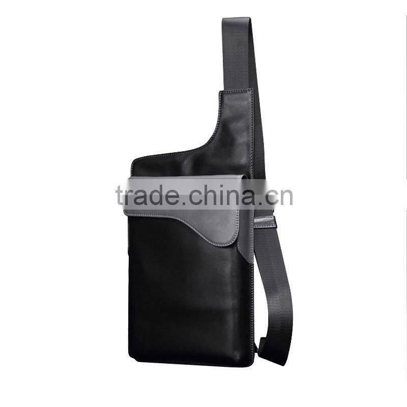 2015 New arrival fashion design genuine cowhide leather men chest bag,small cross body messenger bag for men,sport bags