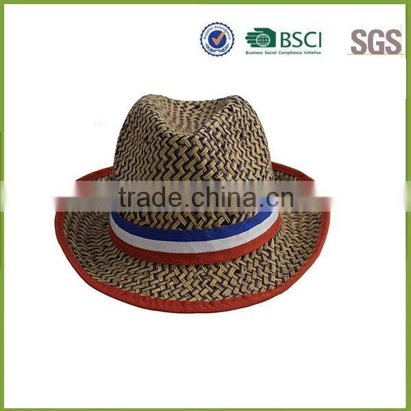 Wholesale High Quality France Flag Paper Straw Hat