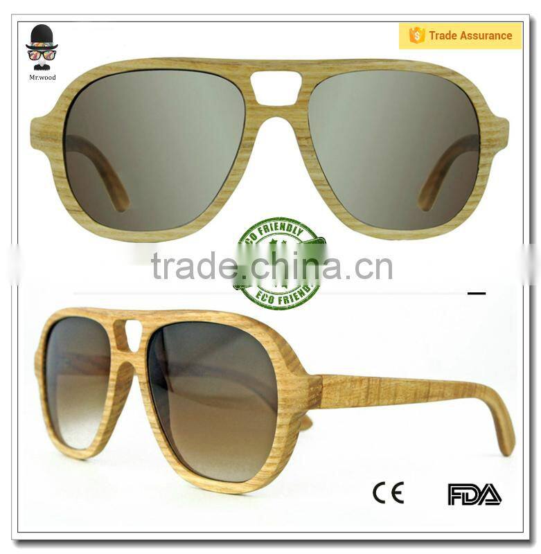 Polarized Brown Lens Flat Top Rose Wood Sunglasses with engraved logo