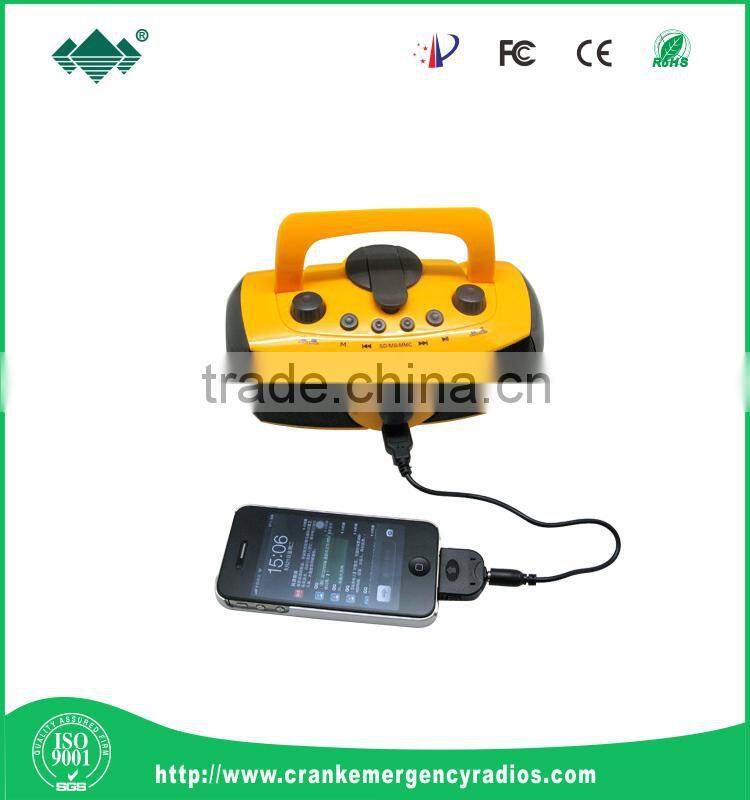 Multi Music Player Flashlight with usb Charge SD Card Input for Camping