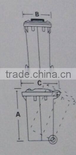 240L plastic waste bin 240lt dustbin