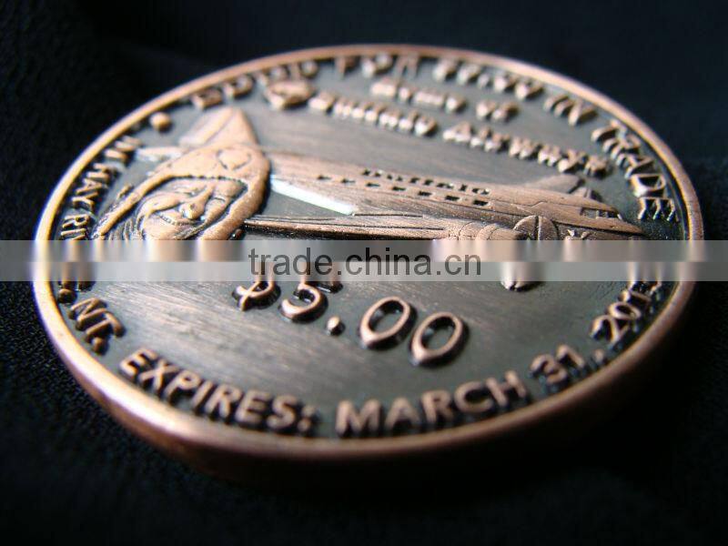 Hot selling 3D metal bronze coin
