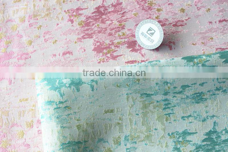 Colorful jacquard satin fabric brocade fabric for fashion dress