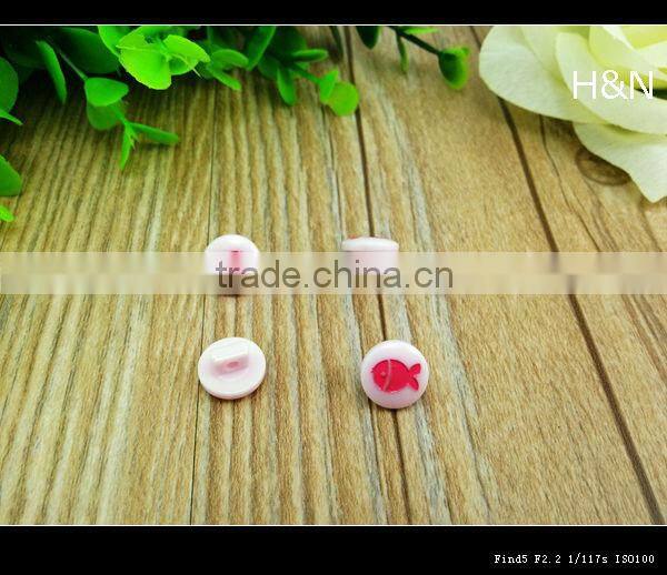 18L fish pattern resin mushroom shape button for T-shirt