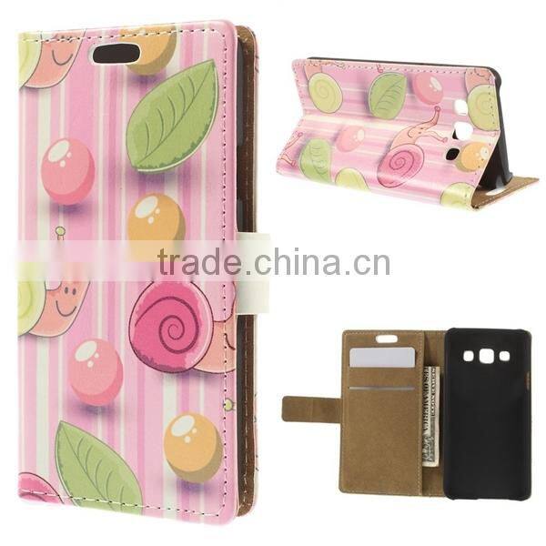 Wholesale price case for samsung galaxy a3 with sublimation leather