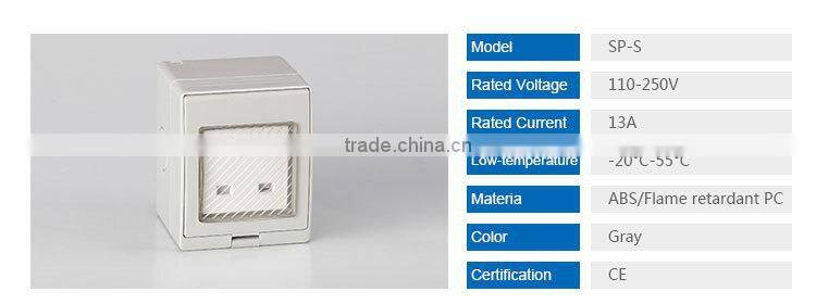 Outdoor Waterproof Outlet 250V 13A Wall Switcher And Socket(SP-S)