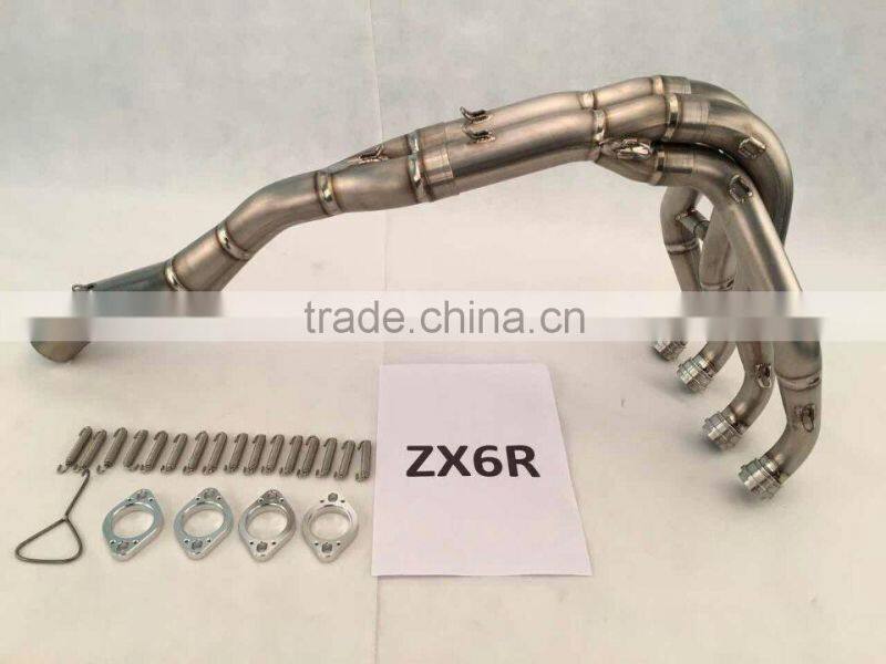 Titanium performance motorcycle exhaust pipe system for ZX6R