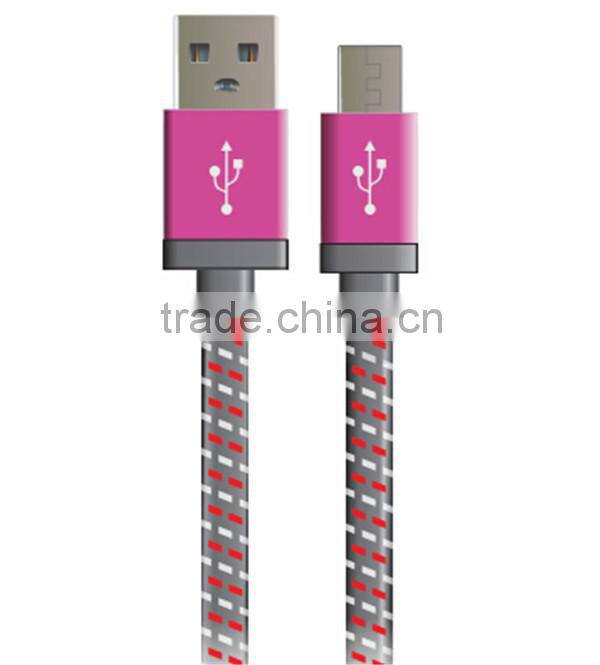 2015 high quality hotsale woven nylon fiber braided USB Cable Mobile Phone Charging Cable for Samsung galaxy S3 S4 note2 HTC