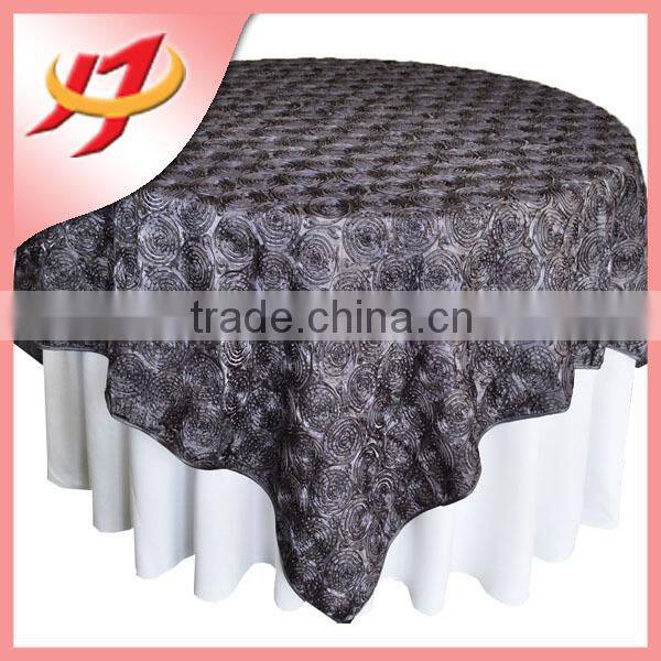 Wedding decorative satin rosette table cover round table overlay
