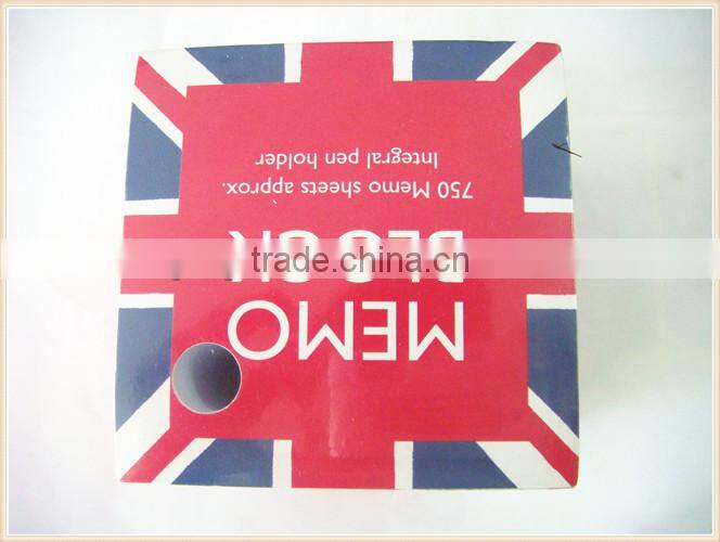 color paper memo cube,paper memo cube with pen hole