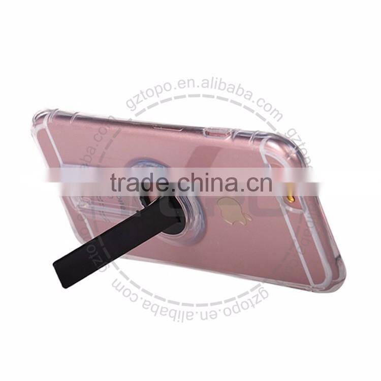 360 degree Round plastic bracket Transparent tpu back cover cell Phone accessory case For apple iphone 6 6S plus