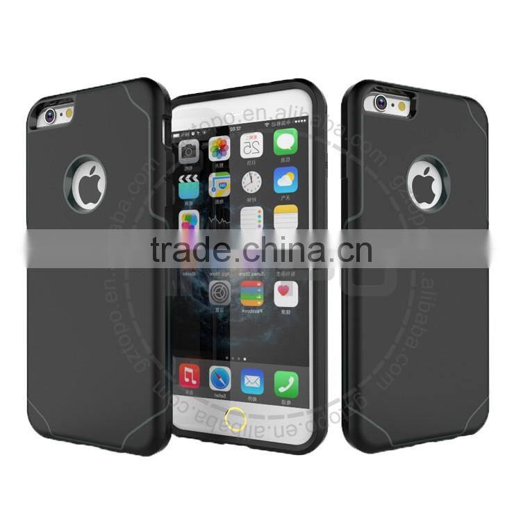 Wholesale mobile phone back cover PC+TPU shockproof combo plastic shell phone case for iphone 6 6s plus