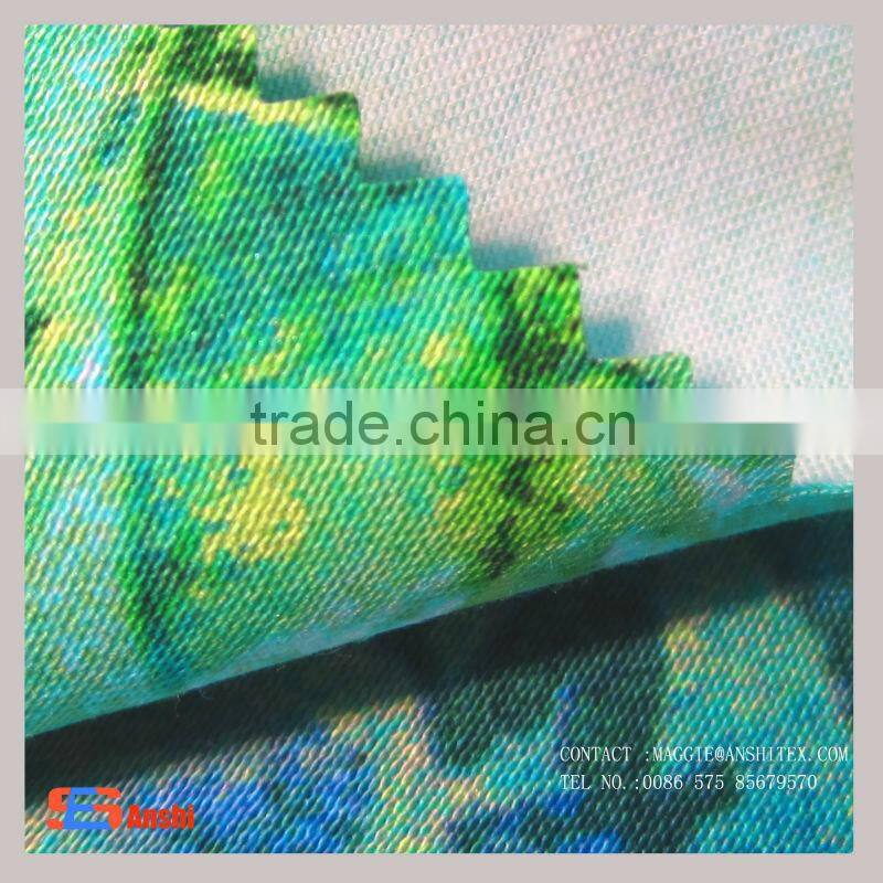 A grade Wholesaler Custom digital printed cotton fabric in shaoxing for ladies fashion fabric