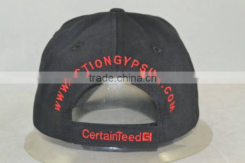 Professional custom 6 panel / 100% cotton/black/white embroidery trademark/baseball cap/heavy brushed cotton 7x7