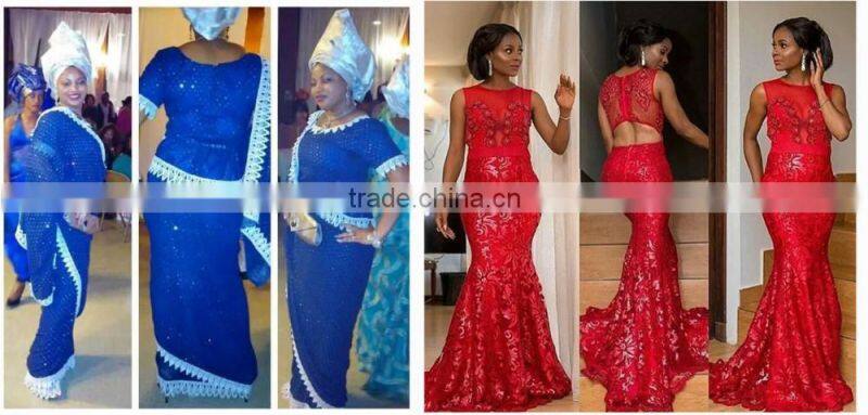 African prints wax french lace dress lace fabric with stones