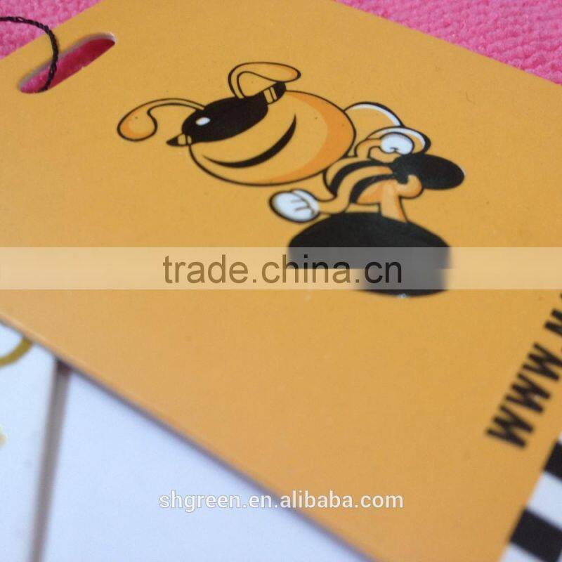 hot stamping silver logo paper swing tag for clothing