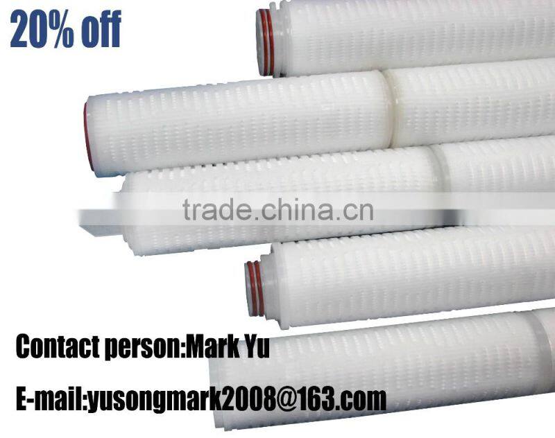 China factory Pleated hydrophilic nylon 6 membrane filter cartridge/element