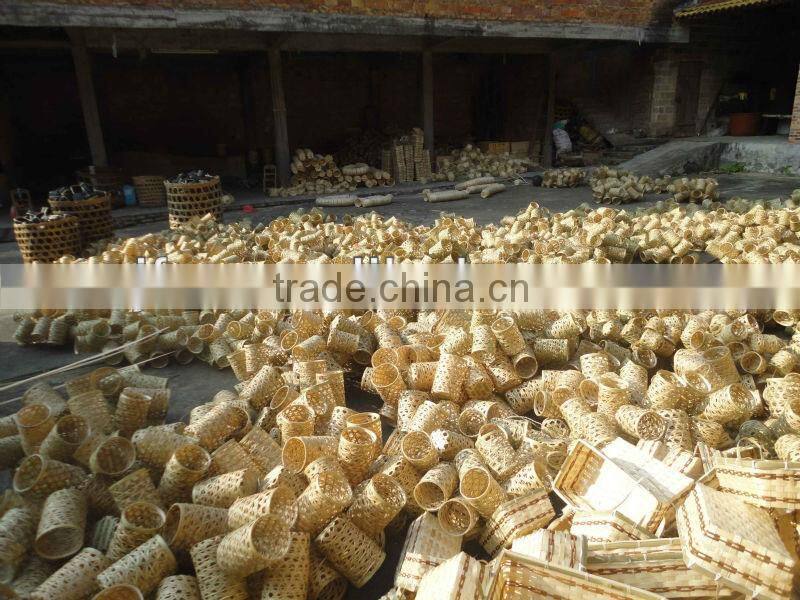 Hot sale items handmade weaving nature white bamboo basket