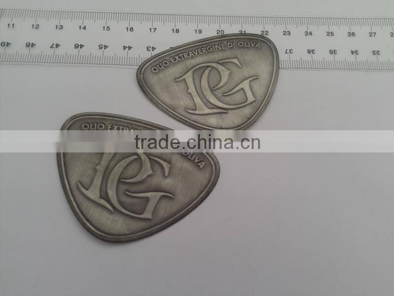 UAE matt gold sandblast perfume bottle label/metal parfum label /metal sticker for UAE fragrance bottle