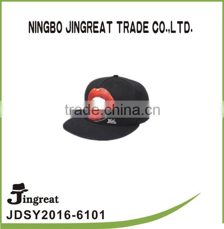 printing big red lip custom snapback hat