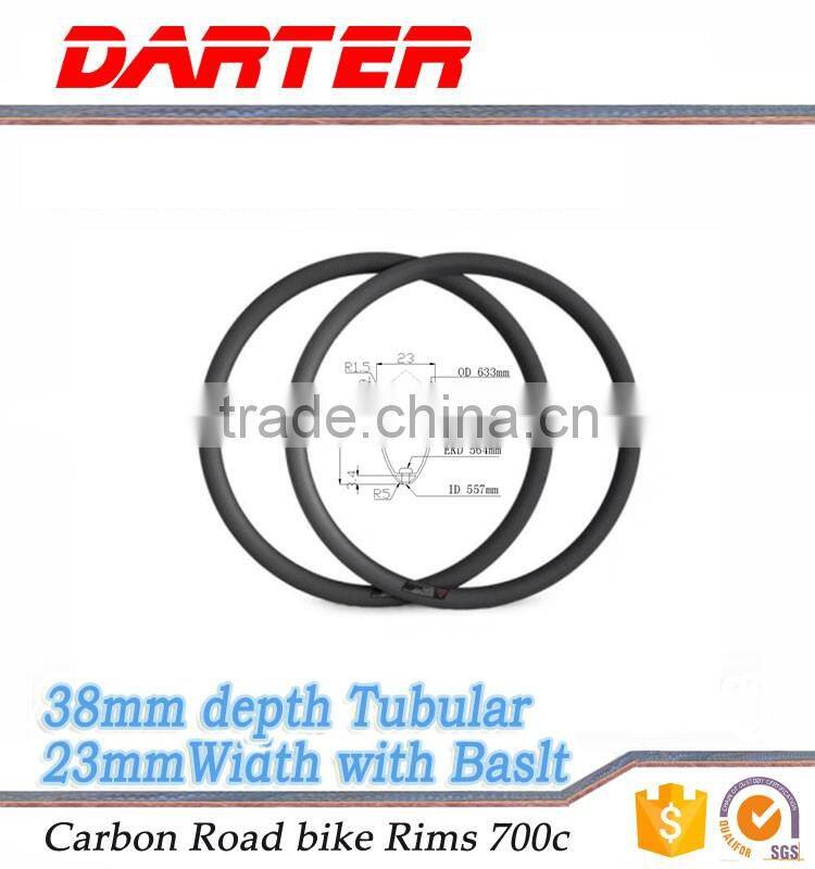 Custom high grade production process cheap custom 38tubular 23mm width cycling road bike rims