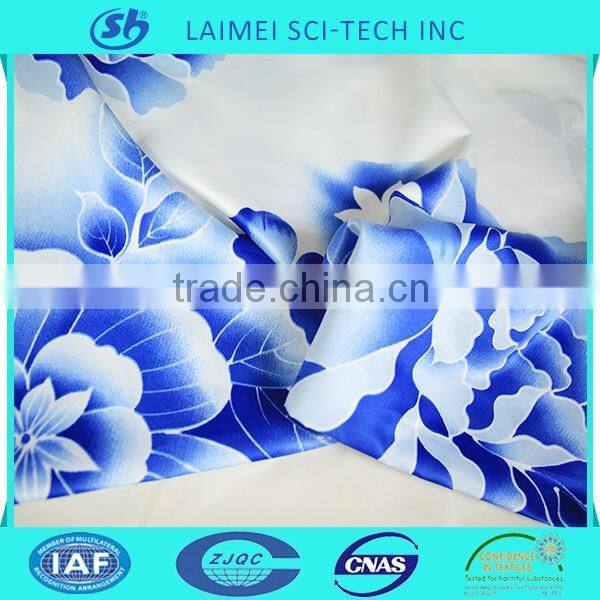 Wholesale hot sale polyester printed satin silk charmeuse fabric for curtain